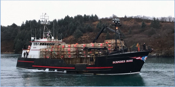  Scandies Rose arriving in Kodiak, Alaska, before the accident