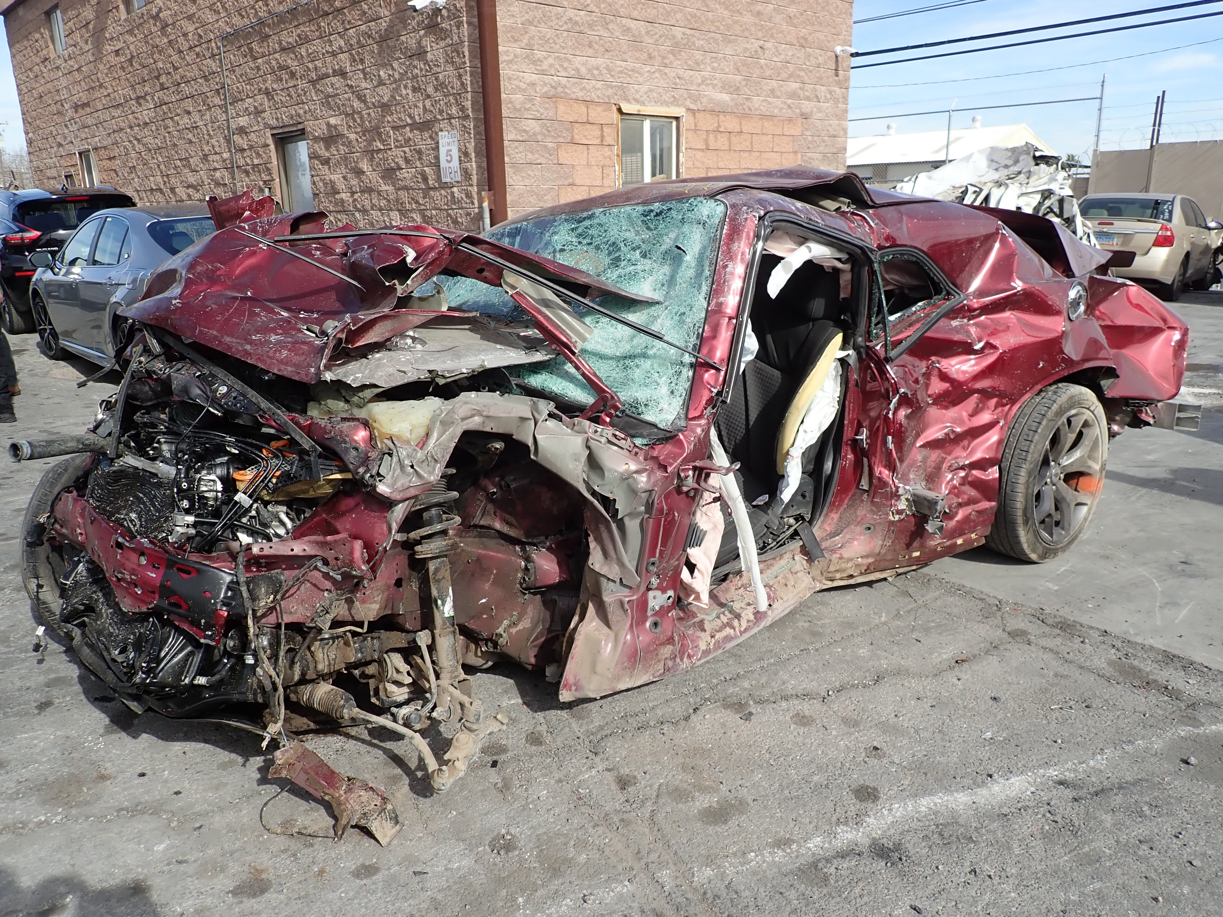 Impact damage to the Dodge Challenger. We have initiated an investigation into a crash that occurred within an intersection in N